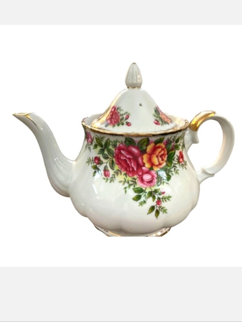 Vintage Japanese Robinson Design Group Floral Roses Porcelain Teapot